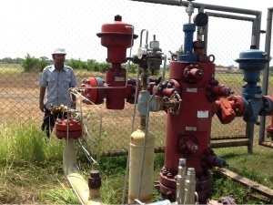 Salah satu transmisi gas milik Lapindo di Desa Kecungbanteng, Kecamatan Tanggulangin