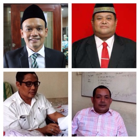 Teks foto calon ketua DPRD Sidoarjo Sullamul Hadi Nurmawan, wakil ketua Taufik Hidayat Triyudhono, M.Rifai dan Emir Firdaus