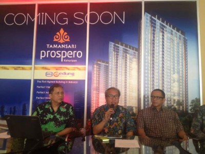 Perwakilan pengembang Apartemen Tamansari Prospero saat gathering rencana pembukaan apartemen di KNV