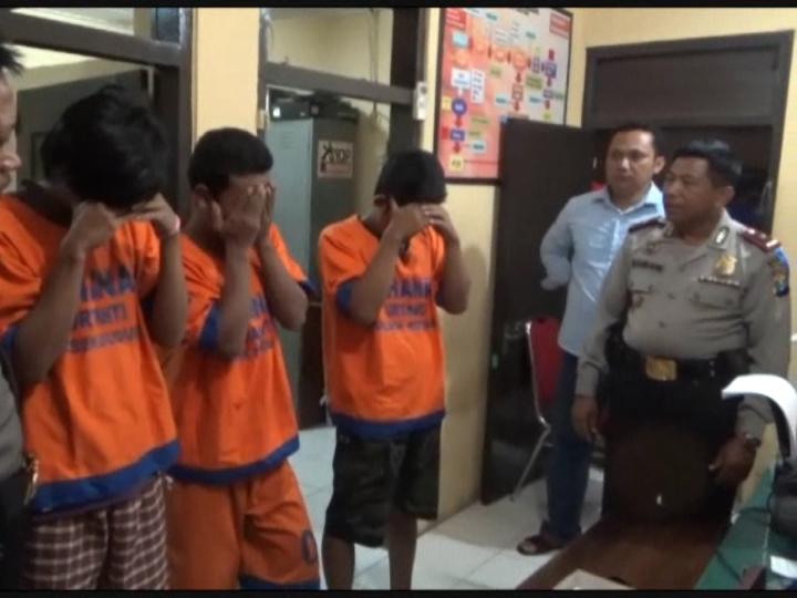 Pemuda dan pelajar yang ditangkap Polsek Buduran saat pesta sabu