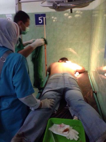 Korban perampasan yang dibacok punggungnya oleh begal dirawat di rumah sakit